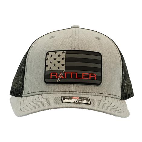 Rattler Rope Americana Patch Heather Grey and Black Meshback Cap
